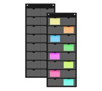 Buste Per Schede - 72x29,5 Cm, 16 Slot Trasparenti Per Archiviazione Ad Accesso Rapido, Buste Porta Schede Per Ufficio Per Flashcard | Organizzatore Per Forniture Per Insegnanti Di Studio, Aule Scolas