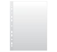 Buste perforate Donau PP A4 Cristal 50 micron in una scatola 100 pezzi/Archiviazione documenti/Tipo trasparente/Tipo di bordo rinforzato/Materiale-PP/Colore-Trasparente/Format-A4 / Spessore (mm)