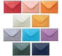 Buste piccole, 100 mini buste per biglietti regalo, biglietti da visita e appunti, 10 colori metallizzati, 10,16 x 6,9 cm