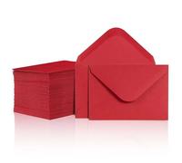 Buste piccole, confezione da 100 mini buste per biglietti regalo, biglietti da visita e appunti, rosso, 10,16 x 6,9 cm