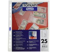 Buste Porta Banconote Topkapi Favorit Confezione da 25 Buste Trasparenti Lisce