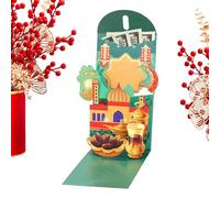 Buste Porta Denaro | Estetica Sud-est Asiatica Tasca per Contanti 3D Pop-Up - Pacchetto Rosso Per Festa Di Primavera,Per Festa di Primavera Natale Compleanno Matrimonio Uomini Ragazzi Ragazze