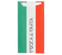 Buste Porta Posate + Tovagliolo "Just In Time" - "Pizza" 90 + 10Pe G/M2 11,2X22,5 Cm Bianco Cellulosa - 100 Unità