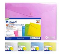 BE SMART BUSTE PORTADOCUMENTI A4 CON BOTTONE - 10PZ - COLORI ASSORTITI (01310003)**PUOI PAGARE ANCHE ALLA CONSEGNA!!!**