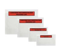 Buste portadocumenti adesive - Docufix Packing List - A6 A5 A4 DL - Busta Contiene documentazione Albarán/fattura - Busta trasparente in plastica per bolla - LADIJET (100, A5 | 225 X 165 mm)