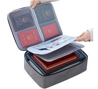 Buste portadocumenti con serratura per documenti importanti, carte, contanti, casa, ufficio, Grigio#no Blocco in 3 strati