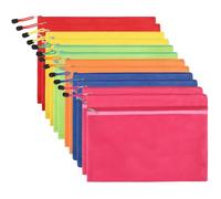 Buste portadocumenti in tela Oxford A4 impermeabili con cerniera, buste con zip per documenti e accessori da viaggio per forniture per ufficio (12 PEZZI - 6 COLORI)