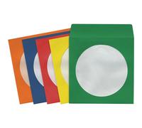 Buste portadocumenti Maxell 190132 per CD e DVD con carta resistente e finestra in plastica trasparente, multicolore, confezione da 100 (carta)