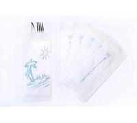 Buste PORTAPOSATEPezzi 1000 con TOVAGLIOLO Doppiovelo 40x40 P/8 Carta Bianca Segnaposto Sacchetto Carta Monouso Portaposate USA E Getta Decorato