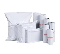 Buste postali autosigillanti in plastica, Buste for posta in plastica bianca con sigillo autoadesivo da 50 pezzi, buste express di varie dimensioni(50pcs 25x35cm)