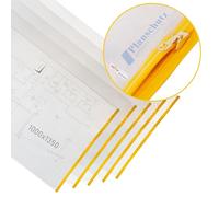 Buste Protettive per Piani 1000 x 1350 mm - 5 Pezzi - Custodia per Disegni | Pellicola trasparente 100 my con chiusura a zip, resistente ai raggi UV e antistrappo per cantieri, uffici e archivi.