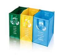 Set Borse Raccolta Differenziata in Plastica Lavabile per Vetro, Carta e Plastica