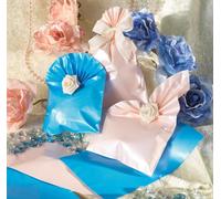 BUSTE REGALO A SACCO AZZURRO PERLATO RIGATE CM.35X50 CF.50 PZ.