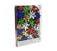 Buste Regalo METAL CLASSIC, SET MEDIUM PLUS, 25 Buste Metallizzate con Striscia Adesiva + 25 Coccarde coordinate, Colori Assortiti