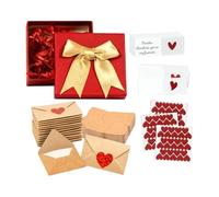 Buste romantiche per San, scatola per appunti d'amore fai da te, 60 mini buste romantiche a forma di cuore, porta biglietti di San per fidanzato, fidanzata, coppie