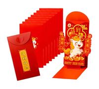Buste rosse 2026 con calendario lunare 3D, 10 buste rosse per denaro per Capodanno, per feste di primavera, matrimoni, compleanni, vacanze, feste, genitori e