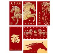 Buste rosse anno del cavallo 2026, design bilingue, decorazione tradizionale lunare, buste cinesi per denaro, per fidanzata, bambini, donne, ragazzi, ragazze, giovani, adolescenti, figlio, figlia