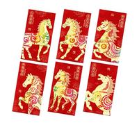Buste rosse cinesi per Capodanno, 6 pezzi, grandi buste per Capodanno 2026, anno del cavallo, buste rosse per denaro, per bambini, adulti, adolescenti, , matrimoni, vacanze, feste