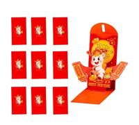 Buste rosse del capodanno cinese, 10 pezzi, forniture pieghevoli 3D, buste per denaro del Capodanno cinese, per negozi, collezionisti, compleanni, uffici, celebrazioni