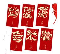 Buste Rosse del Capodanno Cinese, 6 Pezzi Bustine Portasoldi Vietnamite, Buste Rosse per il Capodanno Cinese 2026, Per Festività Di Primavera Matrimonio Compleanno