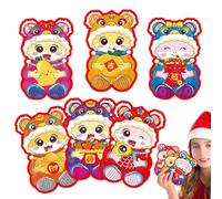 Buste rosse del capodanno cinese, buste d'argento fortunato - Buste cinesi rosse con 6 diversi motivi di serpenti | Buste cinesi per argento 2025, confezioni rosse L