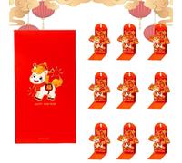 Buste rosse del cavallo per Capodanno 2026, 10 pezzi pieghevoli 3D | Buste rosse dell'anno del cavallo, per aziende, collezionisti, matrimoni, compleanni, ufficio e