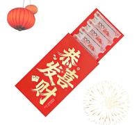 Buste Rosse Della Cina - Portabanconote 35x20 Cm Con Caratteri Dorati | Bustine Portamonete Cinesi Per Capodanno Cinese - Per La Festa Di Primavera, Riunioni, Famiglia, Bambini, Adulti E Dipendenti