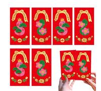 Buste rosse di Capodanno cinese,Buste di serpente di Capodanno,Pacchetti d'argento di Capodanno 2025 | Buste d'argento rosso per la festa di primavera, il matrimonio e le celebrazioni di fidanzato