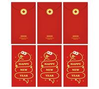 Buste rosse di Capodanno cinesi, buste cinesi - 6 buste rosse Hong Bao | buste in argento liquido, busta fortunata robusta, 'anno per la festa della stampa