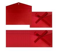 buste rosse natale 12 buste di invito con nastri, 17,3 x 12,2 cm, per feste e feste, compleanni, matrimoni, baby shower, inviti (rosso)