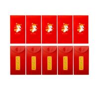 Buste rosse per argento, decorazioni 3D 'anno del cavallo cinese, 10 pezzi, in foglia d'oro, per feste di primavera, compleanni, eventi, matrimoni, feste, celebrazioni, genitori