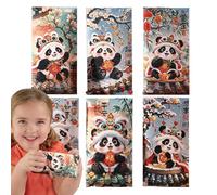 Buste rosse per Capodanno cinese,buste cinesi - 6 buste per Capodanno Hong Bao | buste per denaro, robusta busta portafortuna, per l'anno lunare per la festa di primavera