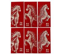 Buste Rosse Per Il Capodanno Cinese - 2026 Cavallo Carta Spessa - Hong Bao Per Il Capodanno Cinese 2026 | Per Decorazioni Di Festa Di Matrimonio E Eventi Per Bambini Adulti E La Famiglia