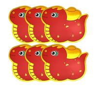 Buste rosse serpente,anno delle buste rosso serpente - 6 buste cartone animato Lunar New Year of the Snake | 2025 anno del serpente pacchetto rosso, buste portafortuna per il matrimonio di Capodanno