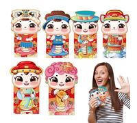 Buste rosse Year of Snake - Confezione da 6 pacchetti di denaro per festival di primavera con design festivo in lamina d'oro, buste per contanti per matrimoni, tasca rossa Hong Bao, tradizione