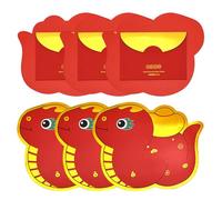 Buste rosso serpente 2025 | 6 buste cartoni animati per Capodanno lunare del serpente - pacchetto rosso per l'anno del serpente 2025, buste portafortuna per il matrimonio di Capodanno