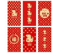 Buste Serpente Rosso 2025,Buste Serpente Rosso | Foglio d'oro Buste rosse del Capodanno cinese 2025 Serpente,Pacchetti rossi fortunati per la festa di primavera di Hong Bao, per il no