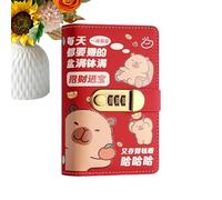 Buste Sfide Map, Capybara Taccuino con serratura per conservare banconote | Libro della dei risparmi - Per ers, studenti, coppie e adulti per casa, ufficio e viaggi