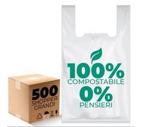 Buste Shopper Biodegradabili Grandi 30x60cm - Confezione da 500 Pz - Eco-Friendl