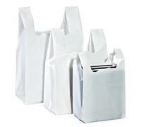 Buste SHOPPER PLASTICA bianche PE-LD 28 + 14 x 50 cm Spessore my 100 250 pz