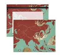 Buste trasparenti a 3 fori per raccoglitori a 3 anelli, confezione da 2 pezzi, per studenti che conservano studenti scolastici forniture per insegnanti mappa in stile retrò Bolsa eurasiatica per