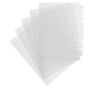 Buste Trasparenti A5 50 Pezzi, Forate 7 Fori per Raccoglitori | Custodie in Polipropilene 0.10mm Extra Resistenti, Caricamento Superiore Documenti Foto Scuola Ufficio, per Zaini e Fiere