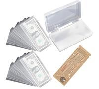 Buste trasparenti per banconote - Set di custodie per banconote | 100 X porta banconote con scatola, impermeabili per conservare e presentare banconote