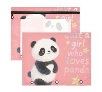Buste trasparenti per raccoglitori, per lettere formato A4, confezione da 2 pezzi, per studenti a casa, con scritta "Just a girl who loves Panda"