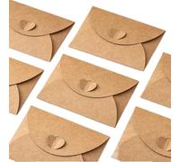 Buste vintage in carta kraft con chiusura a cuore, per lettere d'amore, per riporre biglietti e documenti, 100 pezzi