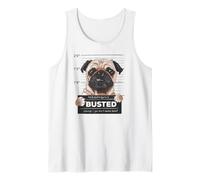 Busted Pug Mugshot Funny Dog Humor Canotta