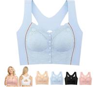 Bustella - Reggiseno correttore posturale comodo e modellante, bustella, con chiusura frontale, per anziani, Blu, 3XL