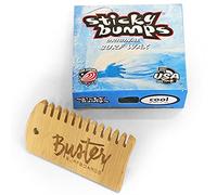 Buster Surfboards Sticky Bumps - Set per tavola da surf con cera da surf Grip, in bambù, temperatura Cool 14 °C - 19 °C, con spazzola antiscivolo