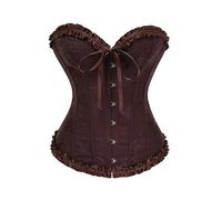Bustier guaina donna pizzo chiusura gancio per serate casual ideale con abiti e jeans design unico e confortevole corpo guaina donna, marrone, S