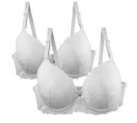 Bustier in pelle Pack of 2 Women's Bra Set di reggiseno in pizzo comodo con cinghie regolabili eleganti per Everyday and Leisure Multicoloured Braccio mestruale abbondante, bianco, 85E